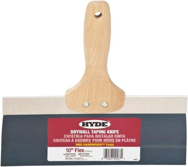 Hyde Tools - 10" Wide Flexible Blade Steel Joint Knife - Flexible, Hardwood Handle - Exact Industrial Supply