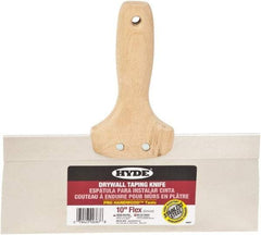 Hyde Tools - 10" Wide Flexible Blade Stainless Steel Joint Knife - Flexible, Hardwood Handle - Exact Industrial Supply