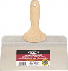 Hyde Tools - 10" Wide Flexible Blade Stainless Steel Joint Knife - Flexible, Hardwood Handle - Exact Industrial Supply