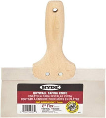 Hyde Tools - 8" Wide Flexible Blade Stainless Steel Joint Knife - Flexible, Hardwood Handle - Exact Industrial Supply