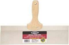 Hyde Tools - 14" Wide Flexible Blade Stainless Steel Joint Knife - Flexible, Hardwood Handle - Exact Industrial Supply