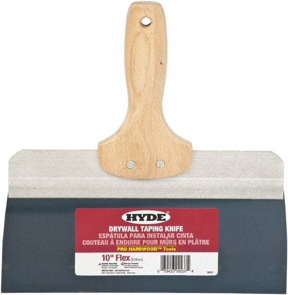 Hyde Tools - 10" Wide Flexible Blade Steel Joint Knife - Flexible, Hardwood Handle - Exact Industrial Supply
