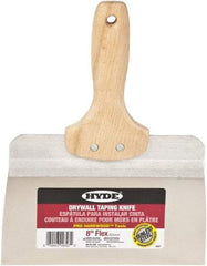 Hyde Tools - 8" Wide Flexible Blade Stainless Steel Joint Knife - Flexible, Hardwood Handle - Exact Industrial Supply