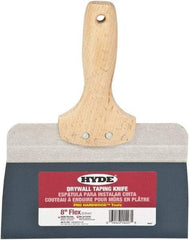 Hyde Tools - 8" Wide Flexible Blade Steel Joint Knife - Flexible, Hardwood Handle - Exact Industrial Supply