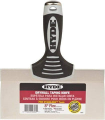 Hyde Tools - 8" Wide Flexible Blade Stainless Steel Joint Knife - Flexible, Plastic Overmold Handle - Exact Industrial Supply