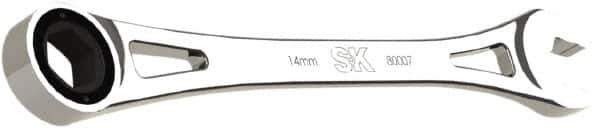 SK - 14mm 6 Point Combination Wrench - 9.44" OAL, Steel, Full Polish Finish - Exact Industrial Supply