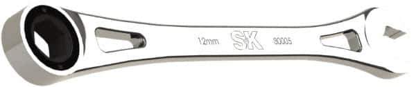 SK - 12mm 6 Point Combination Wrench - 8.56" OAL, Steel, Full Polish Finish - Exact Industrial Supply