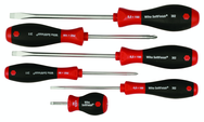 6 Piece - SoftFinish® Cushion Grip Screwdriver Set - #30294 - Includes: Slotted 4.0 - 8.0mm; Stubby 4.0mm; Phillips #1 - 2 - Exact Industrial Supply