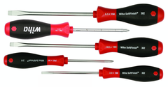 5 Piece - SoftFinish® Cushion Grip Screwdriver Set - #30295 - Includes: Slotted 3.0 - 6.5mm Phillips #1 - 2 - Exact Industrial Supply