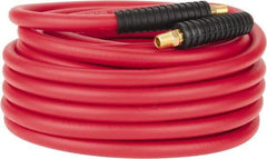 PRO-SOURCE - 3/8" ID x 0.6496" OD 50' Long Multipurpose Air Hose - MNPT x MNPT Ends, 300 Working psi, -40 to 180°F, 1/4" Fitting, Red - Exact Industrial Supply