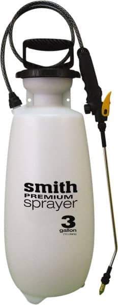 Smith Performance Sprayers - 3 Gal Chemical Safe Garden Hand Sprayer - Use with Cleaners/Degreasers, Polyethylene Tank, Funnel Mouth, Reinforced Hose - Exact Industrial Supply