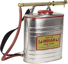 Smith Indian - 5 Gal Chemical Safe Garden Fire Pump - Stainless Steel Tank, Wide Mouth, Reinforced Hose - Exact Industrial Supply