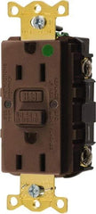 Hubbell Wiring Device-Kellems - 1 Phase, 5-15R NEMA, 125 VAC, 15 Amp, GFCI Receptacle - 2 Pole, Back and Side Wiring, Hospital Grade - Exact Industrial Supply