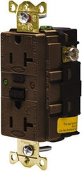 Hubbell Wiring Device-Kellems - 1 Phase, 5-20R NEMA, 125 VAC, 20 Amp, GFCI Receptacle - 2 Pole, Back and Side Wiring, Industrial Grade - Exact Industrial Supply