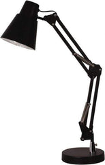 Electrix - 22 Inch, Articulated, Base, LED, Black, Desk Light - 5 Watt, 100 to 120 Volt, Nonmagnifying - Exact Industrial Supply