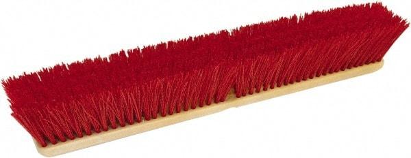 O-Cedar - 18" Heavy Duty Polypropylene Push Broom - 3-1/4" Bristle Length, Foam Block, Threaded Handle Connection, Handle Sold Separately - Exact Industrial Supply