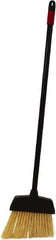 O-Cedar - 8-1/2" Wide, Beige PET Bristles, 30" Metal Handle, Angled Broom - 30 Inch Handle Length - Exact Industrial Supply