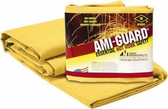 Auburn Mfr - 10' High x 8' Wide x 0.055" Thick Fiberglass Welding Curtain - Yellow, Grommet - Exact Industrial Supply