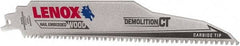 Lenox - 9" Long x 1" Thick, Carbide Reciprocating Saw Blade - Tapered Profile, 6 TPI, Toothed Edge, Tang Shank - Exact Industrial Supply