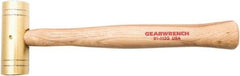 GearWrench - 2 Lb Nonsparking Brass Hammer - 13" OAL, 1-1/2" Face Diam, Hickory Handle - Exact Industrial Supply