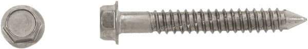 Powers Fasteners - 1/4" Diam, 1-3/4" Length Under Head, Hex Drive, Concrete Screw & Masonry Fastener - Stainless Steel, Passivated Finish, Includes 3/8" Hex Bit - Exact Industrial Supply