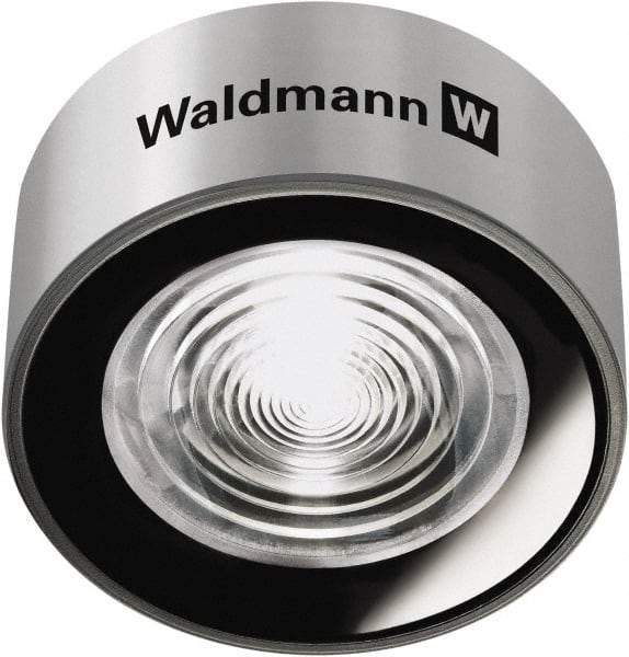 Waldmann Lighting - 24 VDC, 11 Watt, LED, Spot Machine Light - Direct Mount, 0.2m Cord, IP67, Silver - Exact Industrial Supply