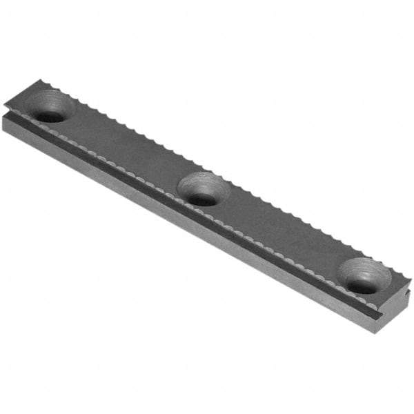 Raptor Workholding - 1 Piece Vise Serrated Dovetail Master Jaw Insert - Steel, 1/2" Long, 0.307" High - Exact Industrial Supply