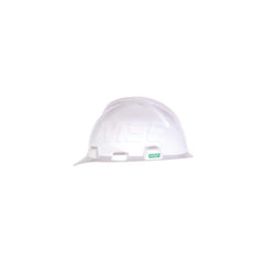 Hard Hat: Impact Resistant, Slotted Cap, Type 1, Class E, 4-Point Suspension White, Polyethylene, Slotted