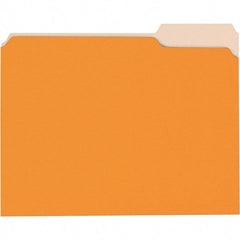 Universal One - 8-1/2 x 11", Letter Size, Orange/Light Orange, File Folders with Top Tab - 11 Point Stock, 1/3 Tab Cut Location - Exact Industrial Supply