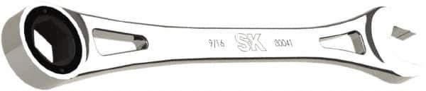 SK - 9/16" 6 Point Combination Wrench - 9.44" OAL, Steel, Full Polish Finish - Exact Industrial Supply