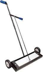 Shields Magnetics - 24" Long Push Magnetic Sweeper with Wheels - 4" Wide x 2" High x 36" Long, 7" Wheel Diam, 2" Clearance - Exact Industrial Supply