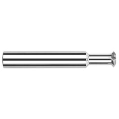 Harvey Tool - 1/2° 1/2" Cut Diam, 0.2" Cut Width, 1/2" Shank, Solid Carbide Double-Angle Cutter - Exact Industrial Supply