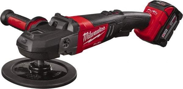 Milwaukee Tool - 7" Pad Diam, 2,200 RPM, Handheld Cordless Polisher - 18 Volts - Exact Industrial Supply