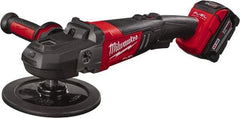 Milwaukee Tool - 7" Pad Diam, 2,200 RPM, Handheld Cordless Polisher - 18 Volts - Exact Industrial Supply