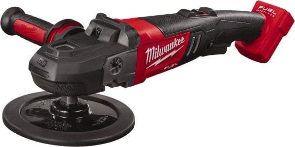 Milwaukee Tool - 7" Pad Diam, 2,200 RPM, Handheld Cordless Polisher - 18 Volts - Exact Industrial Supply