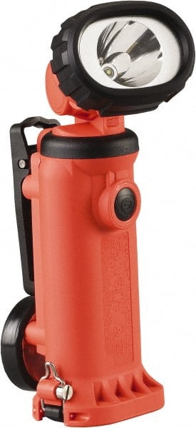 Handheld Flashlight: LED, 480 hr Max Run Time, AA Battery 4 Light Modes, Nylon, Orange
