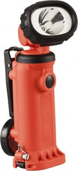 Handheld Flashlight: LED, 480 hr Max Run Time, AA Battery 4 Light Modes, Nylon, Orange