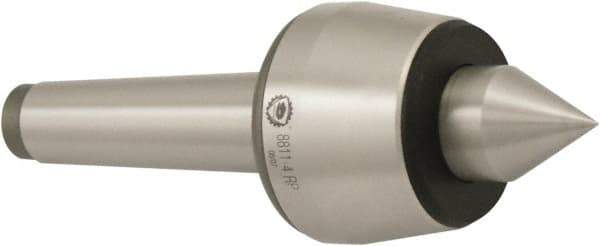 Bison - MT5 Morse Taper Shank, 85mm Head Diam, Live Center - 2,500 Max RPM, 40mm Point Diam, 1.73" Point Len, 4,190 Lb Max Workpc, Standard Point - Exact Industrial Supply