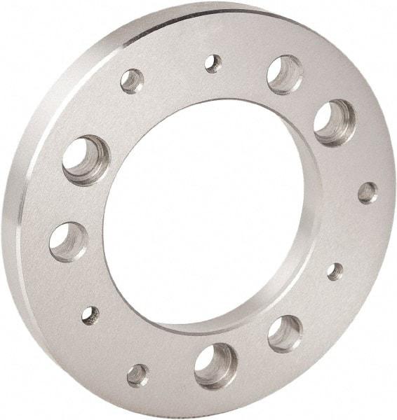 Bison - Adapter Back Plate for 5" Diam Bison Power Lathe Chucks - A2-4 Mount, 61mm Through Hole Diam - Exact Industrial Supply