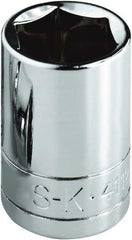 SK - 1-1/2", 1/2" Drive, Standard Hand Socket - 6 Points, Steel, Chrome Finish - Exact Industrial Supply