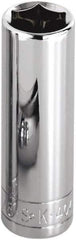 SK - 1-7/16", 1/2" Drive, Deep Hand Socket - 6 Points, Steel, Chrome Finish - Exact Industrial Supply