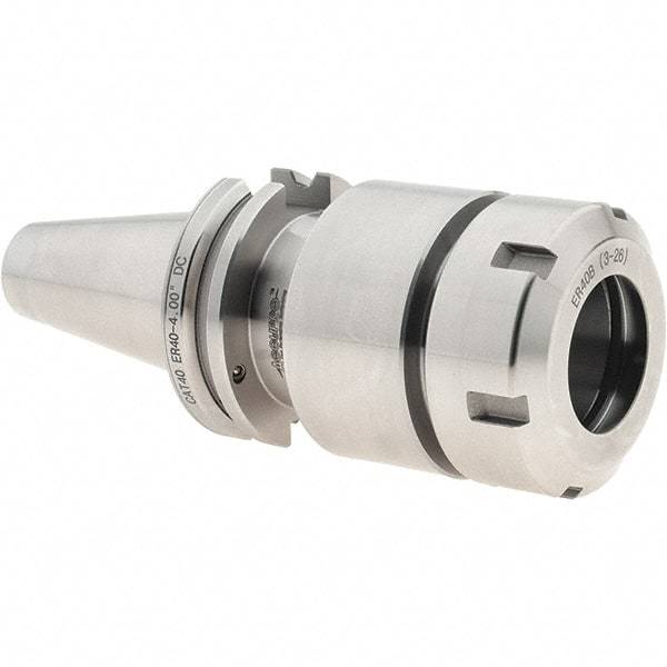 Accupro - 2.99mm to 25.98mm Capacity, 4" Projection, CAT40 Dual Contact Taper, ER40 Collet Chuck - 6-11/16" OAL - Exact Industrial Supply