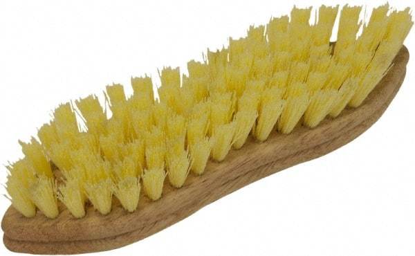 O-Cedar - 1" Bristle Length, Tampico Scrub Brush - 11" Long x 3" Wide Head, 11" OAL, Beige, Wood Block - Exact Industrial Supply