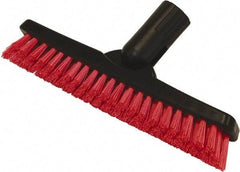 O-Cedar - 1-1/2" Bristle Length, Polyester Utility Scrub Brush - 9" Long x 1-1/2" Wide Head, 9" OAL, Red, Plastic Block - Exact Industrial Supply