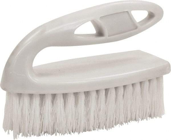 O-Cedar - 1" Bristle Length, Polypropylene Scrub Brush - 6" Long x 3" Wide Head, 6" OAL, White, Plastic Block - Exact Industrial Supply