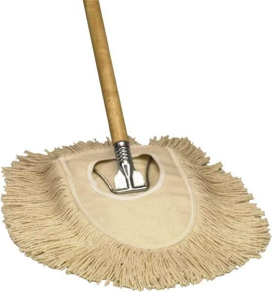 O-Cedar - 54" Long x 8-1/2" Wide Metal & Wood Dust Mop Frame & Handle - Beige, Gray & Tan, Slip-On - Exact Industrial Supply