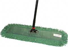 O-Cedar - 60" Long x 24" Wide Cotton & Metal Dust Mop Kit - White, Green & Black, Snap-On - Exact Industrial Supply