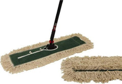 O-Cedar - 60" Long x 24" Wide Cotton & Metal Dust Mop Kit - White, Green & Black, Snap-On - Exact Industrial Supply