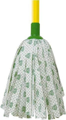 O-Cedar - White & Green Deck Mop - 4-1/2" Long x 3" Wide Head, 48" Long Handle, Rayon/Polyester Head - Exact Industrial Supply