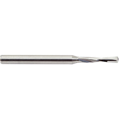 0.37 mm Dia. × 3 mm Shank × 4.8 mm Flute Length × 38 mm OAL, 13xD, 135°, Uncoated, 2 Flute, External, Round Solid Carbide Drill - Exact Industrial Supply